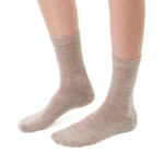 Skarpety damskie  z wełny merynosów (80%) - wełniane frotte pod stopami - bezszwowe - beżowe - Steven          