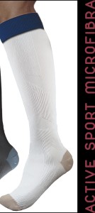 Podkolanówki sportowe medyczne kompresyjne - przeciwżylakowe z tlenkiem miedzi ACTIVE EFFECT SPORT - UNISEX I klasa kompresji ucisk 21mmHg - prod. ANTISTRESS - kolor biały