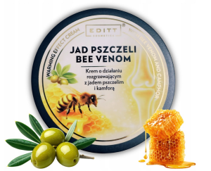 Krem do ciała z jadem pszczelim i kamforą - regeneruje, odżywia, rozgrzewa, relaksuje i nawilża - 220 g   