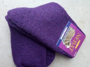 Skarpety rozgrzewające wełniane  (80%) THERMAL - rozm. 36-39 fiolet śliwkowy  - prod. Nebat