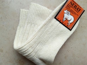 Skarpety rozgrzewające wełniane  (99%) THERMAL - rozm.  35-38  kremowe  - prod. Nebat