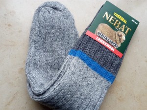 Skarpety rozgrzewające wełniane  (80%) THERMAL - rozm. 40-44 - szare WZÓR 93 - prod. Nebat    