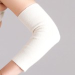 Opaski rozgrzewające z angorą na łokcie  (para) - kolor kremowy -  ROZMIAR UNIWERSALNY - prod. CzSalus