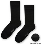 Skarpety męskie  z wełny merynosów (77%) - wełniane frotte pod stopami - bezszwowe - czarne - Steven       