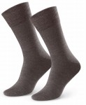 Skarpety męskie garniturowe z wełny merynosów (67%) - brązowe - Steven             