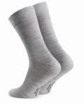 Skarpety męskie garniturowe z wełny merynosów (67%) - szare - Steven            
