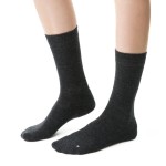 Skarpety damskie  z wełny merynosów (80%) - wełniane frotte pod stopami - bezszwowe - grafitowe - Steven        