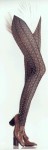 Rajstopy ażurowe VENERE z białym lub pomarańczowym dodatkiem - Dolci Calze